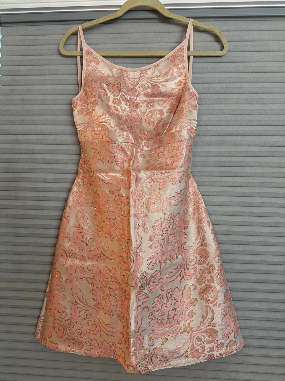 New Moda International Elegant Pink Brocade A-Line Dress - size 4